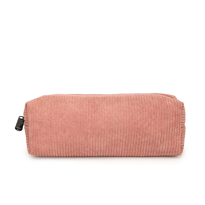 Corduroy Cosmetic Pencil Pouch with Zip Closure Bowlift