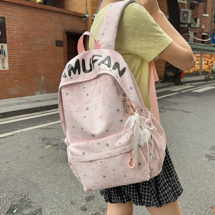 Casual Star-Embellished Backpack Bowlift