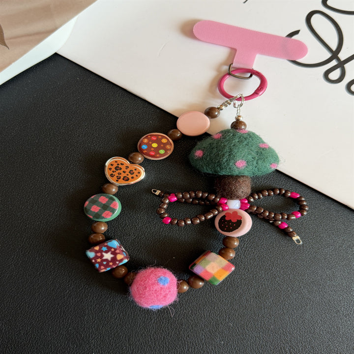 Decorative Beaded Charm Keychain Bowlift 1790135023