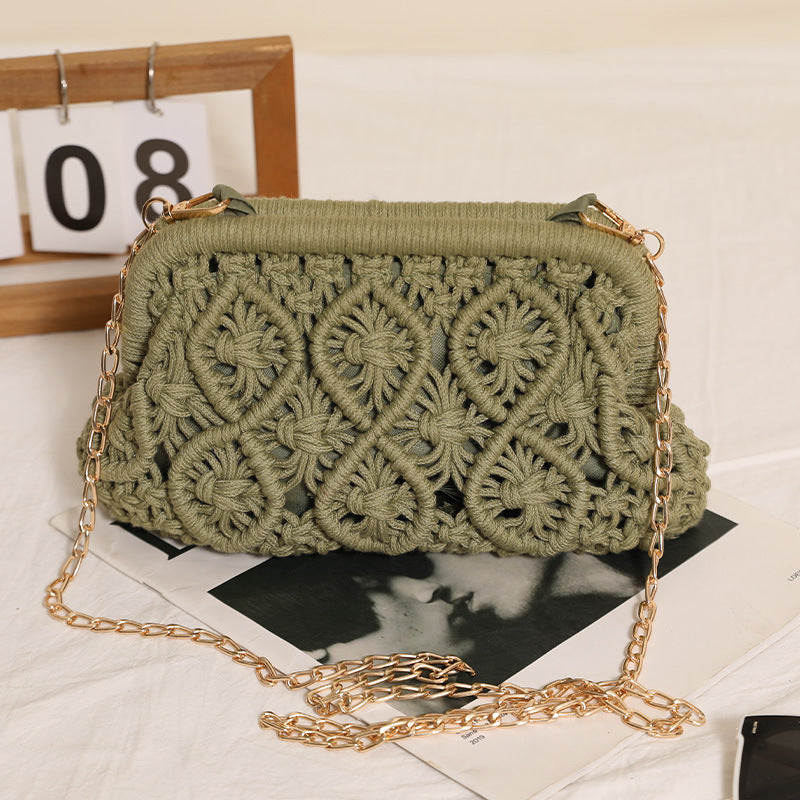Hand-knotted shoulder bag in Boho style Bowlift