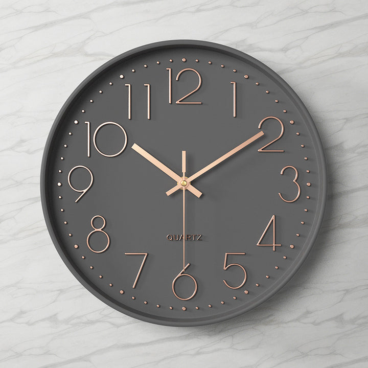 Modern Silent Quartz Large Round Wall Clock Bowlift