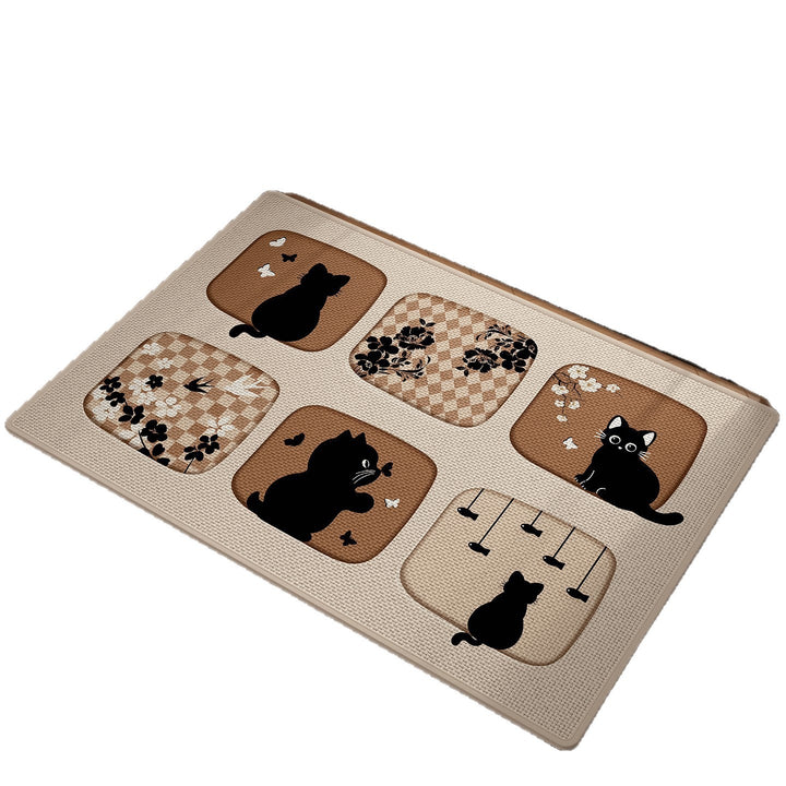 Anti-Slip Cat-Themed Kitchen Mat Bowlift