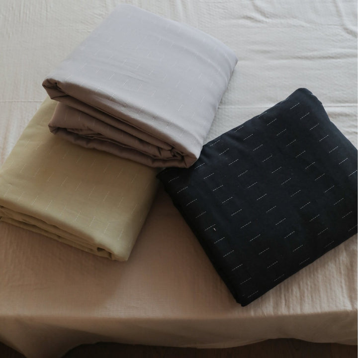 Brushed Cotton Duvet Cover Set with Subtle Linear Stitching