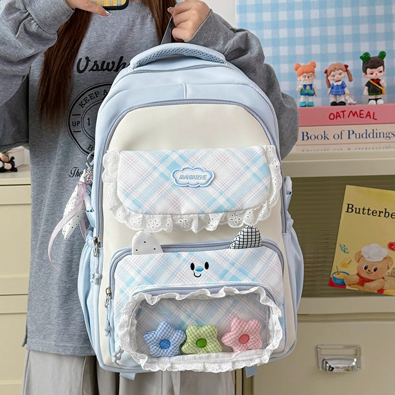 Stylish Multi-Pocket Backpack with Cute Decorative Accents Bowlift