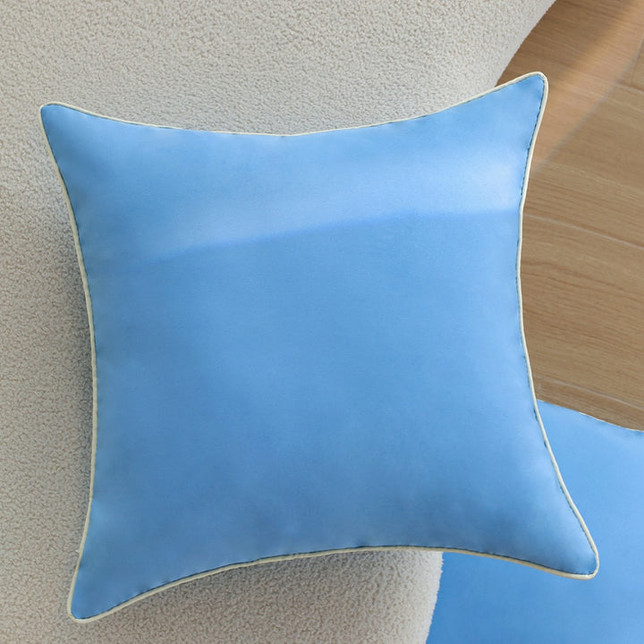 Square elegant microvelours cushion cover with fine piping and concealed zipper Bowlift