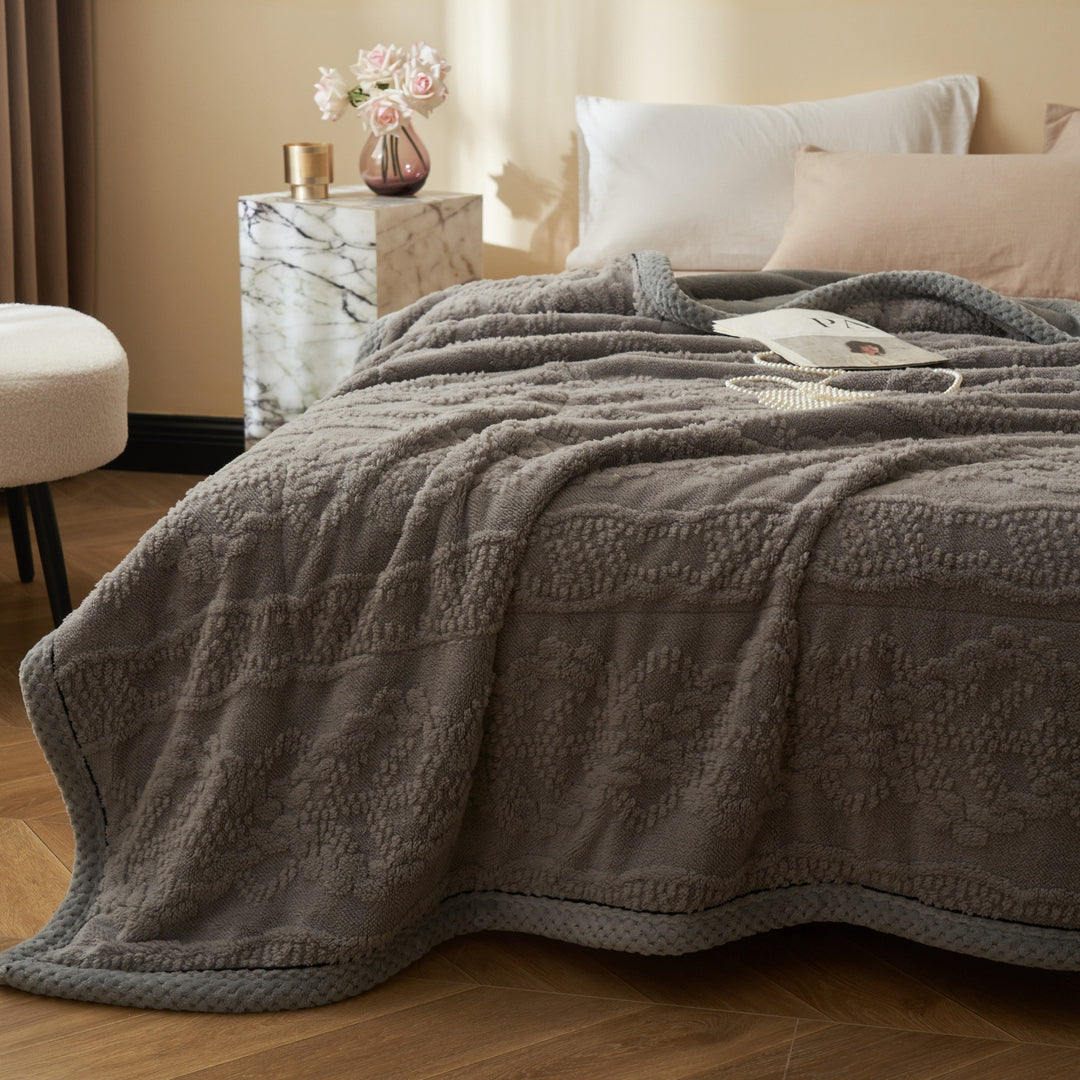 Plush Textured Throw Blanket