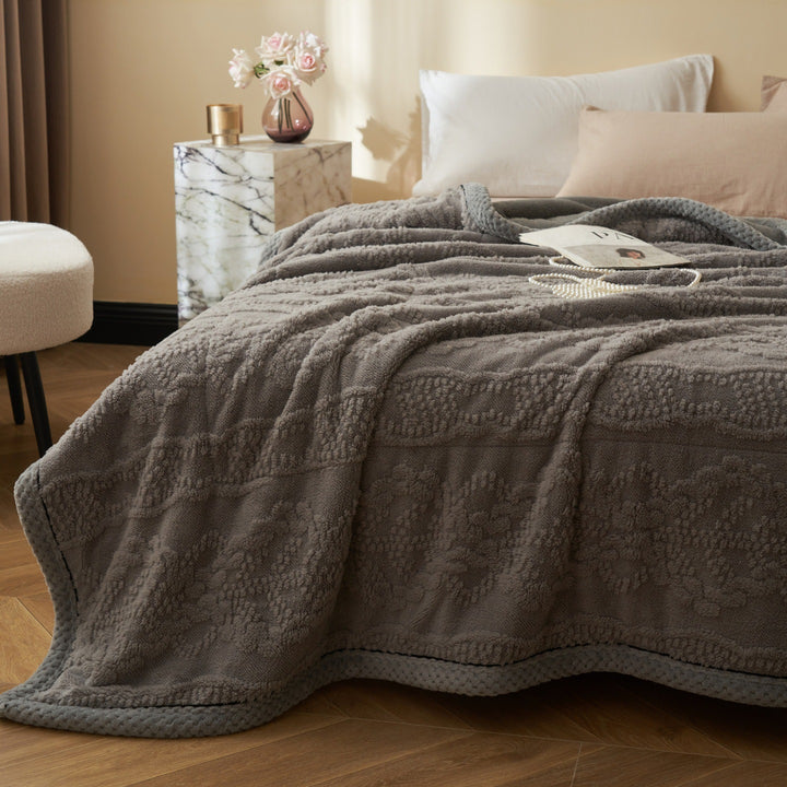 Plush Textured Throw Blanket