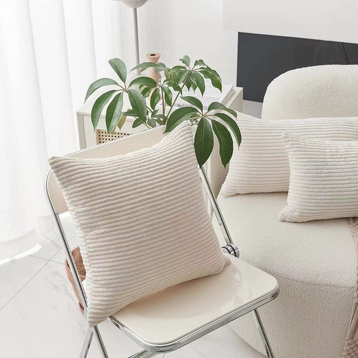 Ribbed Corduroy Decorative Throw Pillow Covers Set Bowlift