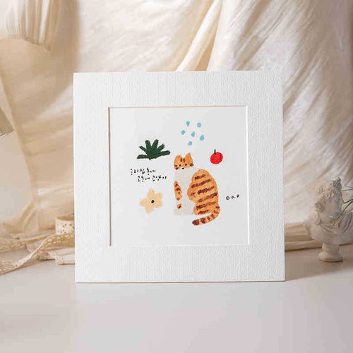 Artistic Cat Illustration Picture Frame for Home