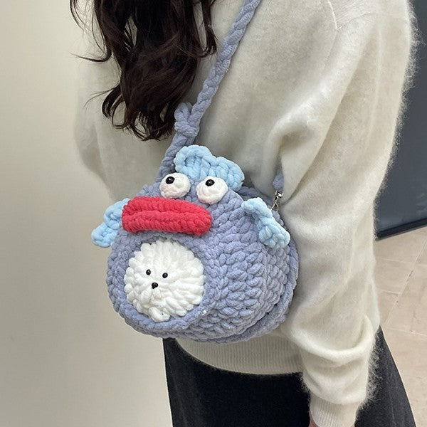 Cute Crochet Mouse Plush Backpack