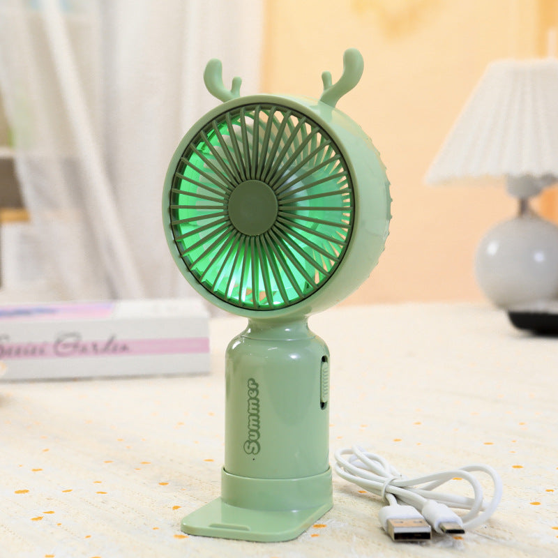 Women's Portable Hand Fan with Cute Ears Bowlift