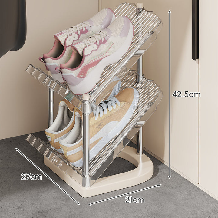 Dual-Tier Adjustable Angled Shoe Organizer