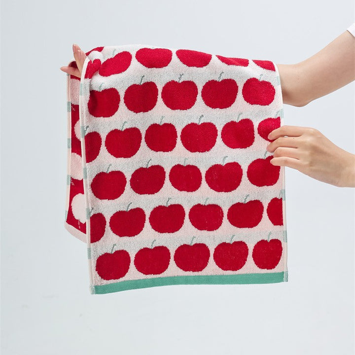 Soft Jacquard Guest Towel with Cherry Pattern Bowlift