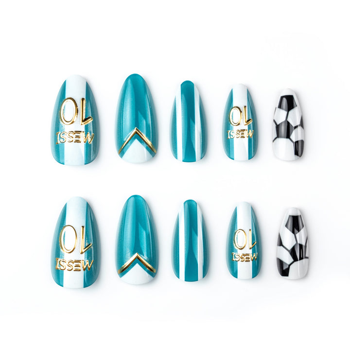 Sports-Themed Press-On Nail Art Set