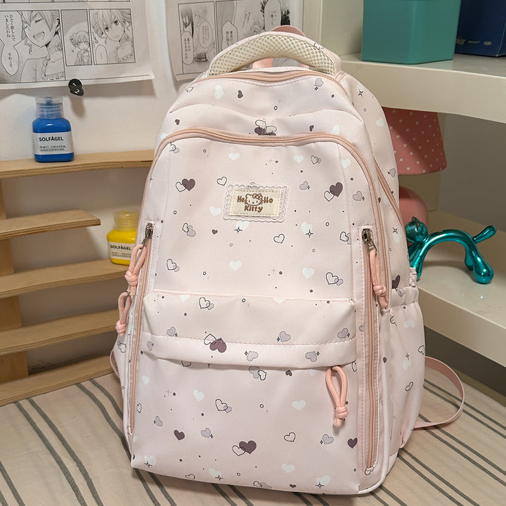 Cute Heart-Patterned Backpack Bowlift