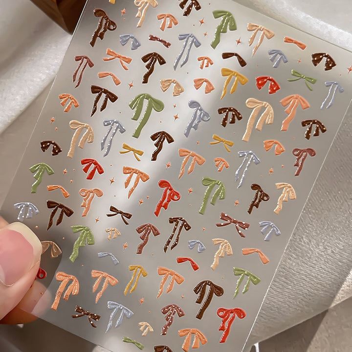 Decorative Bow Nail Art Sticker Sheet