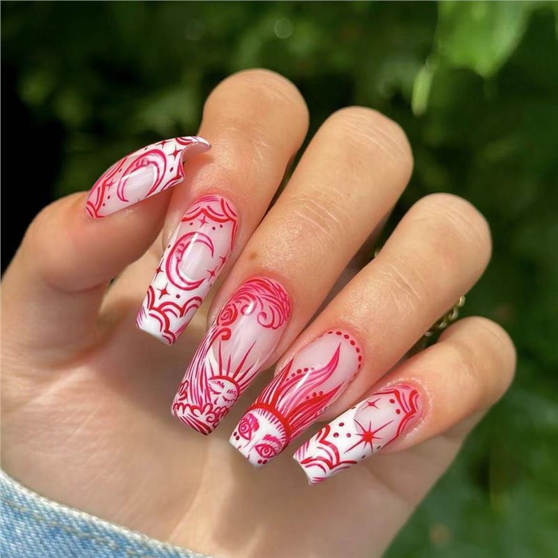 Artistic Long Press-On Nail Extensions Bowlift 1787913911