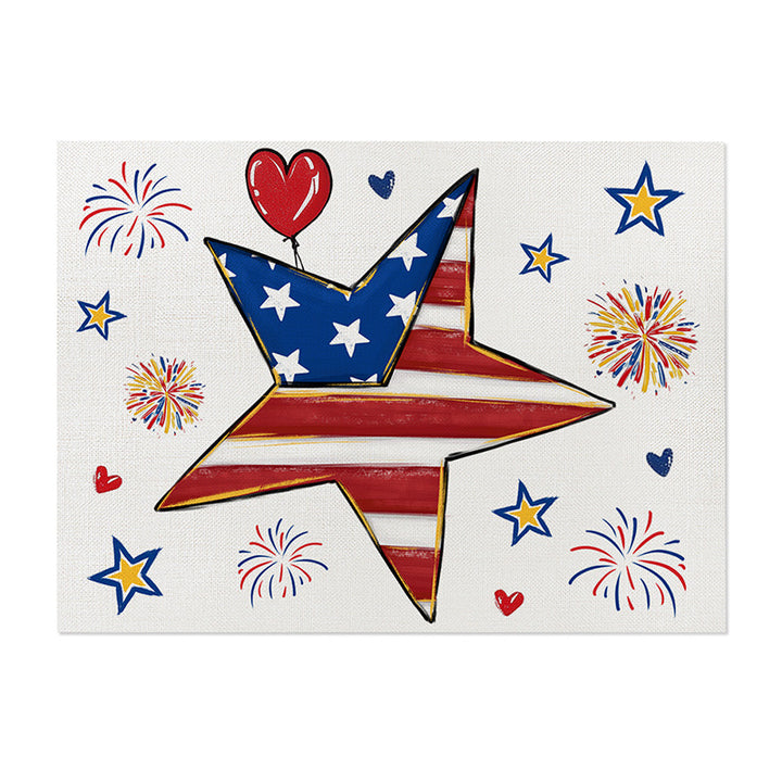 Patriotic Canvas Wall Art Featuring Americana Star Garland