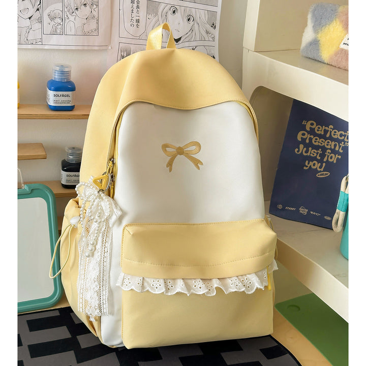 Decorative Bow-Embellished Casual Backpack Bowlift