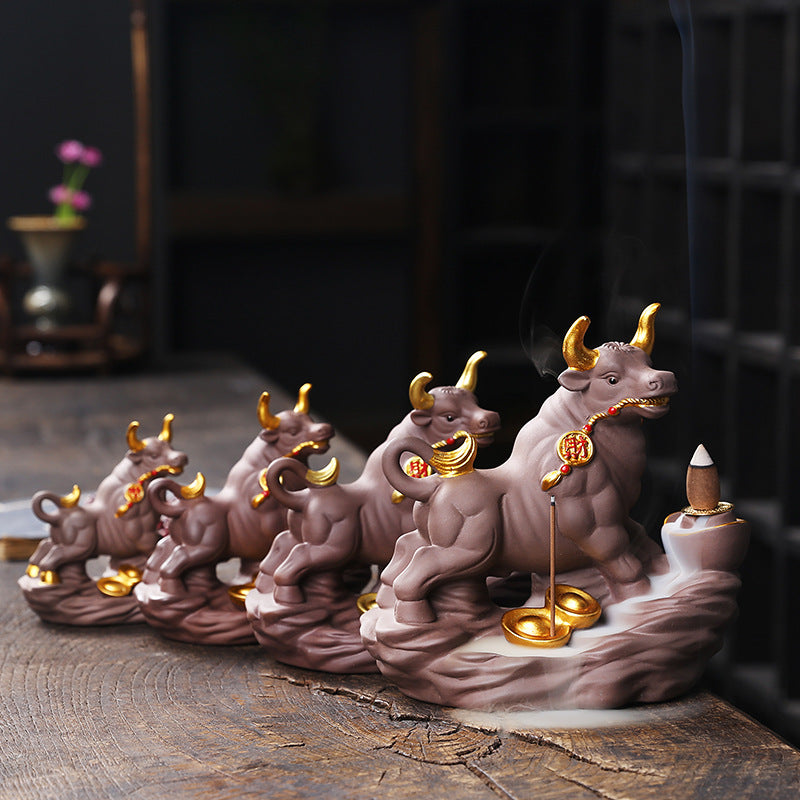 Artistic Bull-Themed Incense Holder