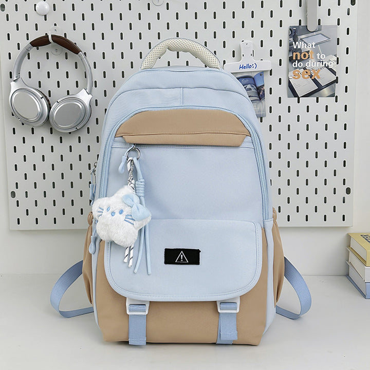 Stylish Multi-Functional Backpack with Plush Keychain Bowlift