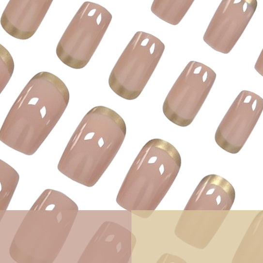 Elegant Gold-Trimmed Nail Art Bowlift