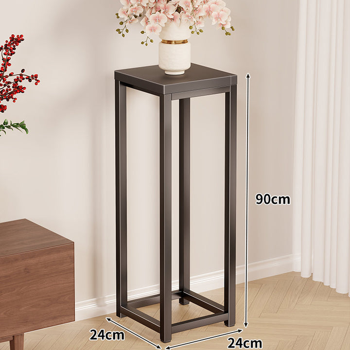 Industrial Minimalist Tall Square Metal Plant Pedestal