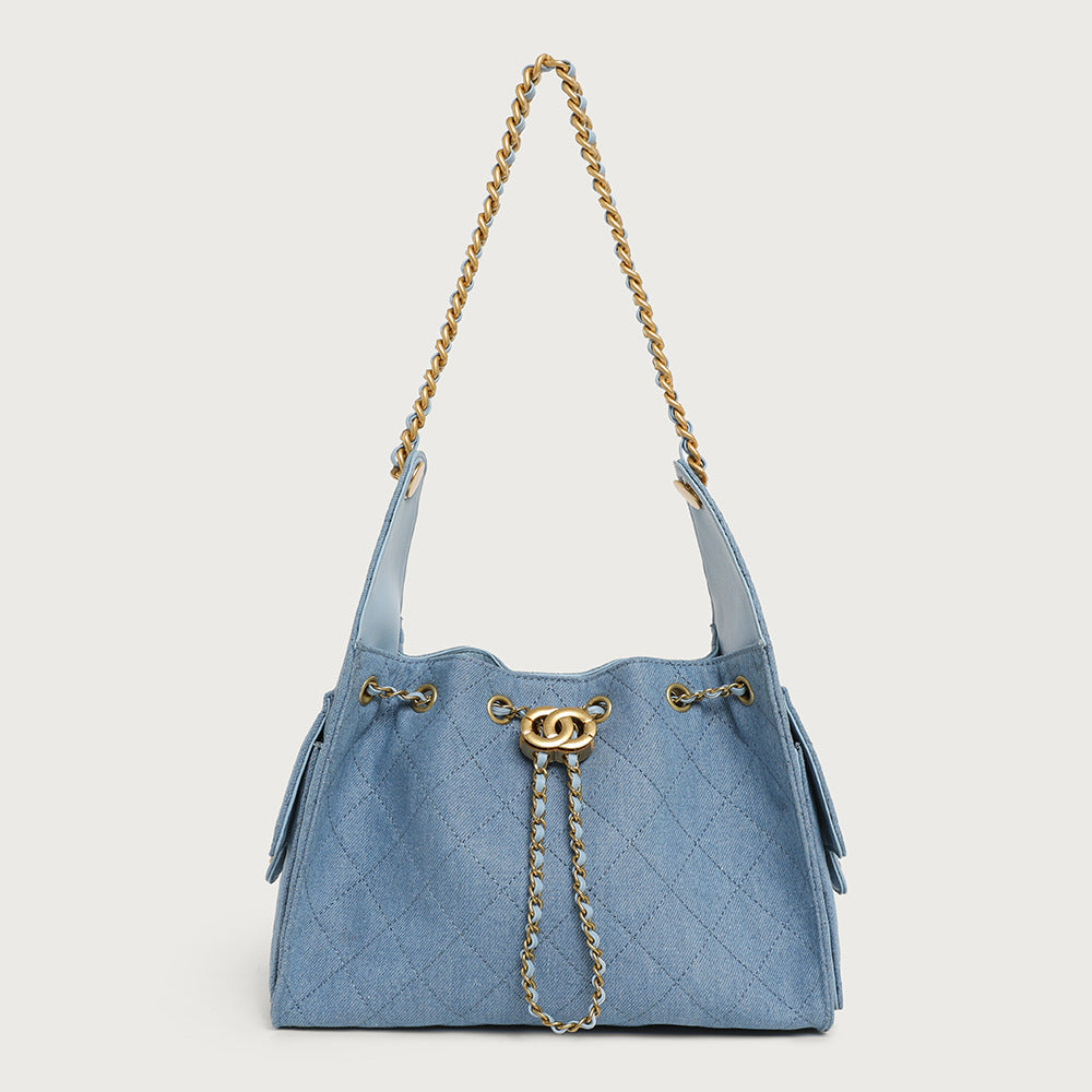 Stylish Suede Drawstring Shoulder Bag