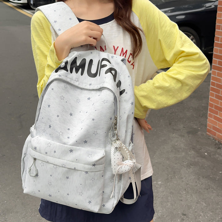 Casual Star-Embellished Backpack Bowlift