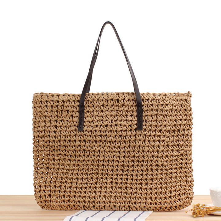 Timeless wicker tote bag with leather handles Bowlift
