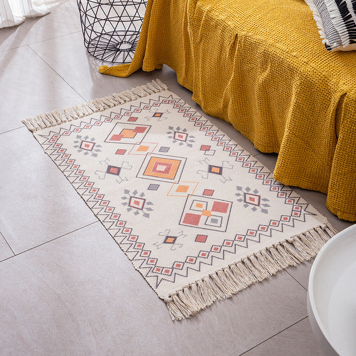 Decorative runner for dining table and console in Boho-Mandala design with fringes Bowlift