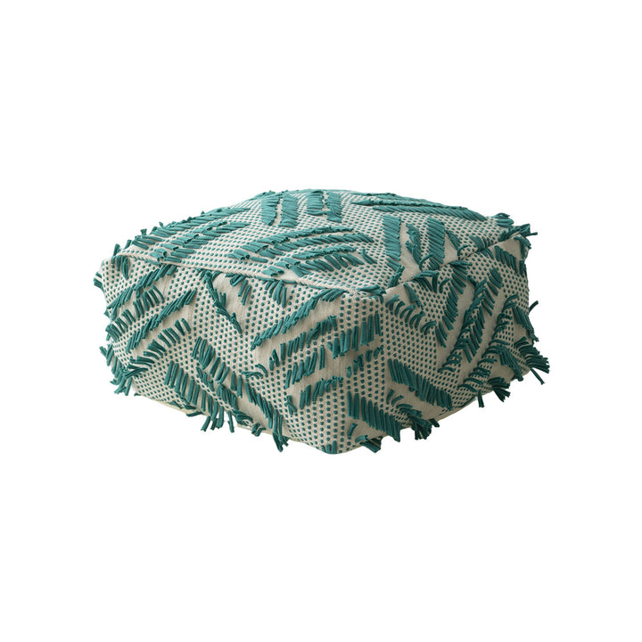 Floor cushion pouf with structured fringe surface Bowlift