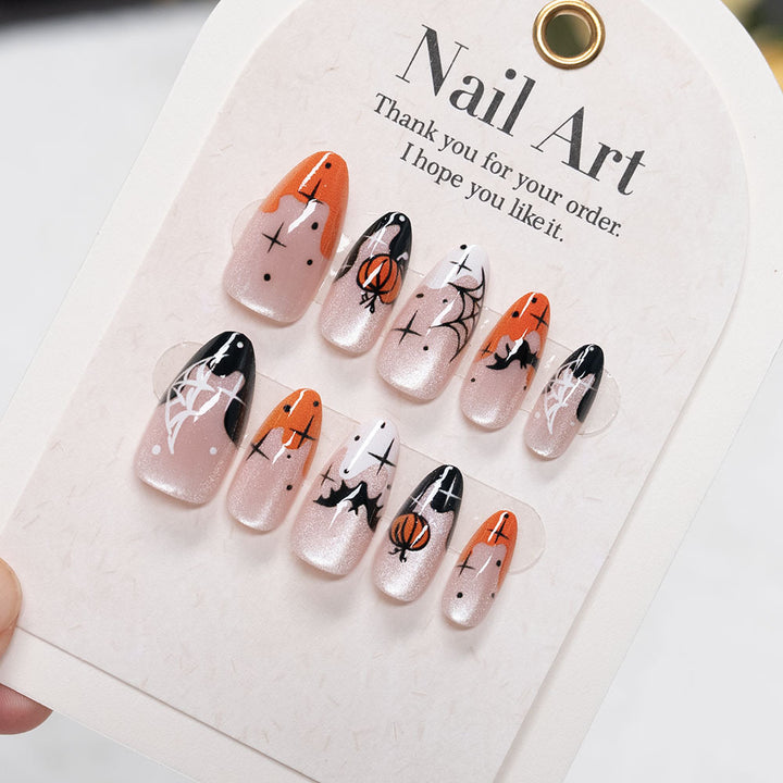 Halloween-Themed Artistic Press-On Nails