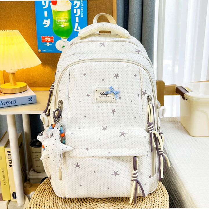 Stylish Star-Embellished Multi-Functional Backpack Bowlift