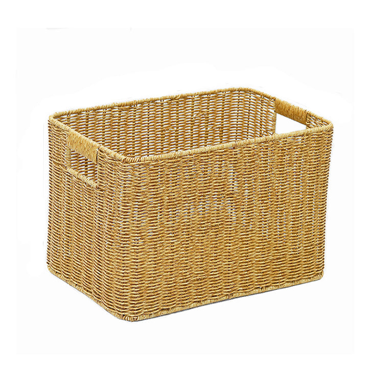 Rectangular Storage Basket, Woven Natural Material, 44 x 30 x 28 cm