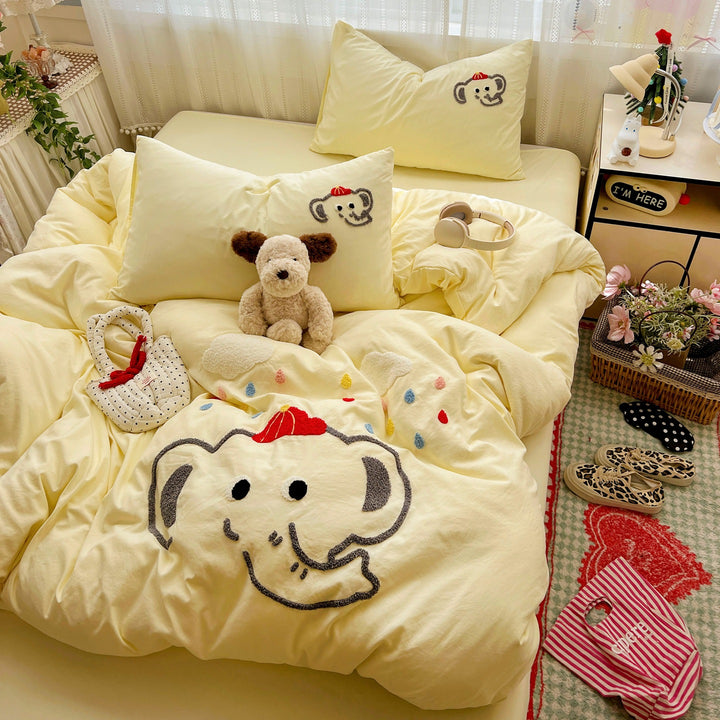 Children's Playful Elephant-Themed Comforter Set