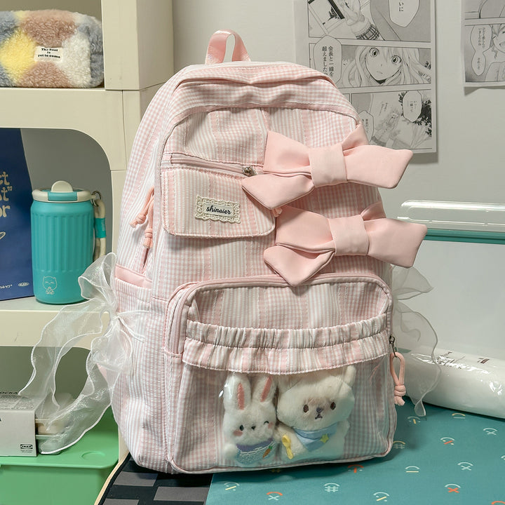 Decorative Bow-Embellished School Backpack Bowlift