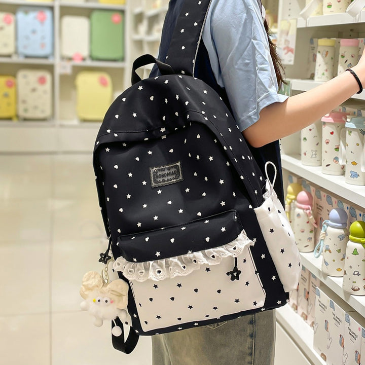 Playful Star-Patterned Backpack Bowlift