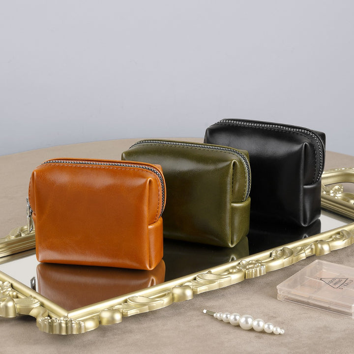 Textured Leather Cosmetic Organizer