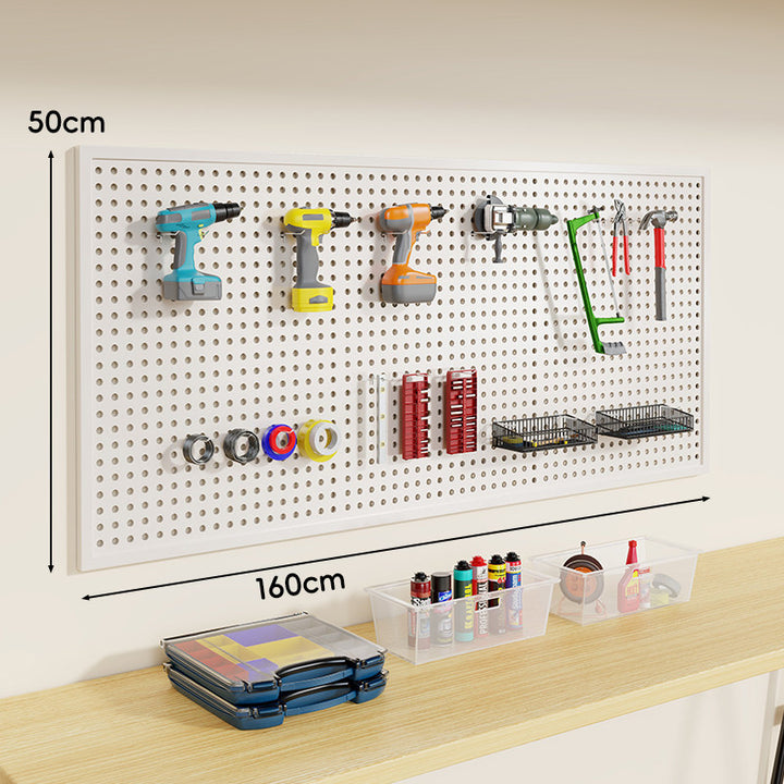Heavy-Duty Steel Perforation Workshop Wall System with Magnetic Hook Set and Sliding Baskets