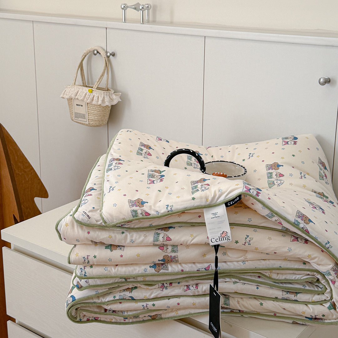 Lightweight Quilted Cotton Play Mat & Foldable Bedding Pad
