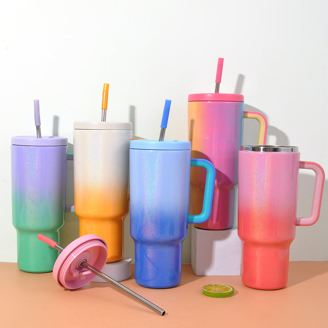 Women High-Quality Insulated Cup with Integrated Straw Bowlift
