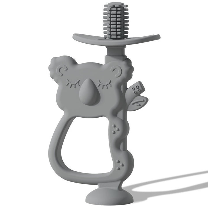 Silicone Koala Teether Pacifier with Ergonomic Handle and Safety Screw Attachment