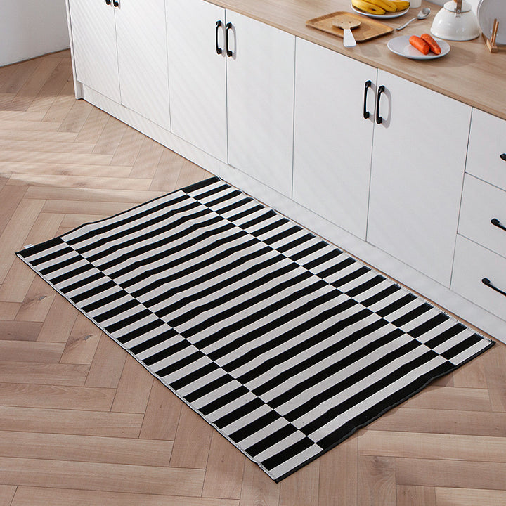 Checkered Pattern Doormat made of easy-care microfiber carpet Bowlift
