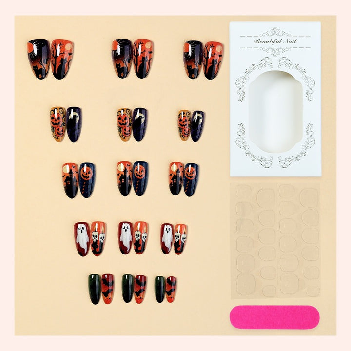 Acrylic Nail Set with Halloween Designs Bowlift