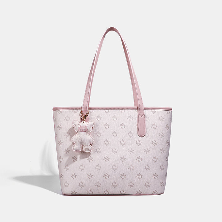 Stylish Tote Bag with Plush Charm
