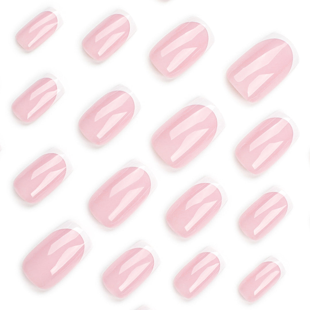 Elegant Nail Extensions with Precise French Tip Bowlift