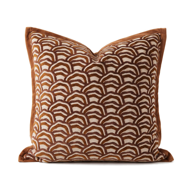 Decorative pillow with textured wave pattern