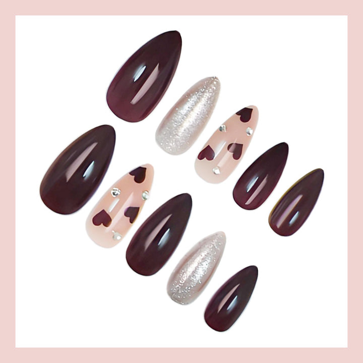 Acrylic nail set with glamorous accents Bowlift
