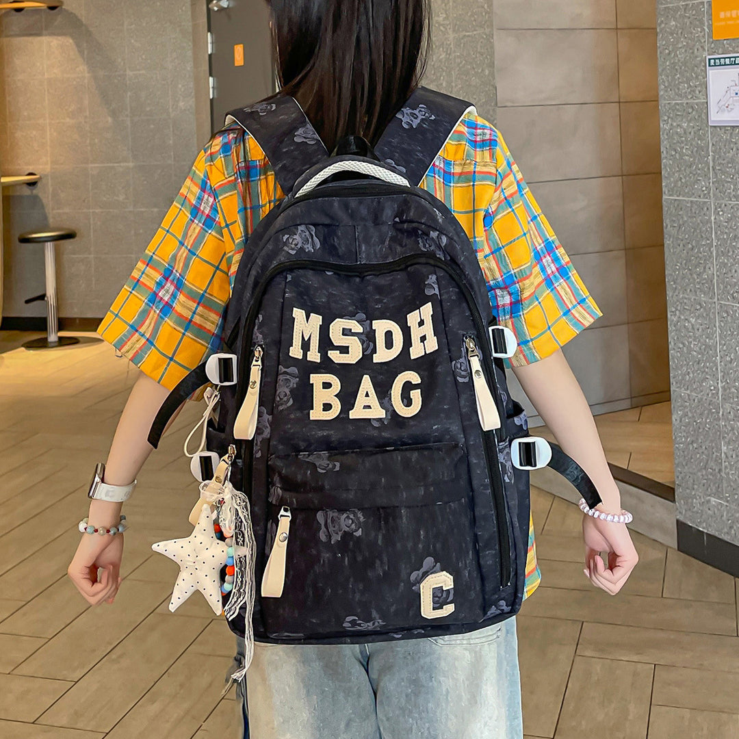 Stylish Embroidered Casual Backpack Bowlift 1791205709